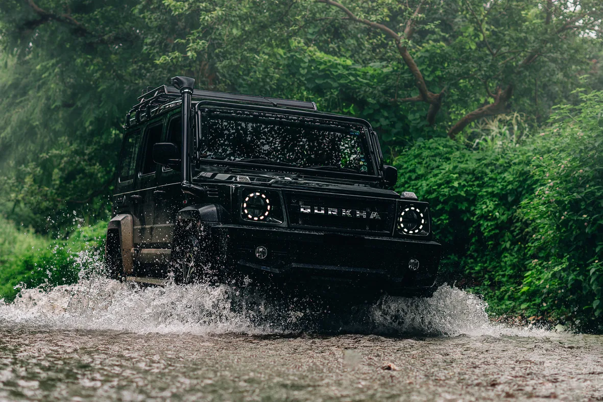 Off-road vehicle operating in a demanding water crossing